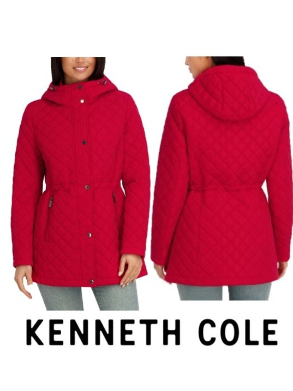 NWT Kenneth Cole Women's Quilted Jacket, Red